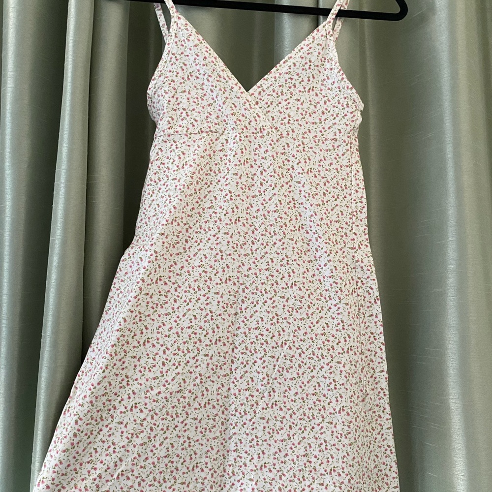 Brandy Melville Pink and Green Floral Dress